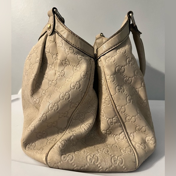 GUCCI Cream Leather Sukey Guccisima Tote Handbag 100% authentic guaranteed - Picture 6 of 17